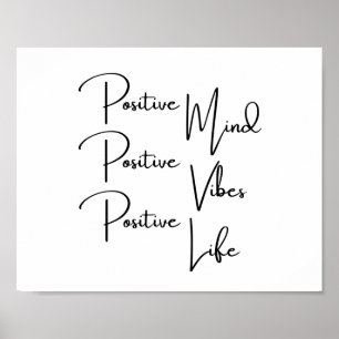 Poster de vida positivo nas mentes positivas