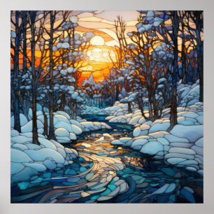 Poster de vidro de inverno
