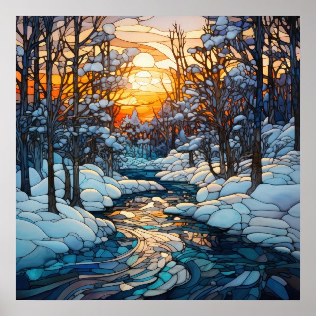 Poster de vidro de inverno (Frente)