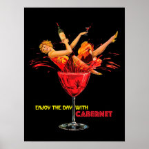 Poster de vinho. Aproveite o logo do dia com o Cab