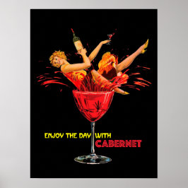 Poster de vinho. Aproveite o logo do dia com o Cab