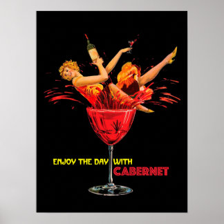 Poster de vinho. Aproveite o logo do dia com o Cab