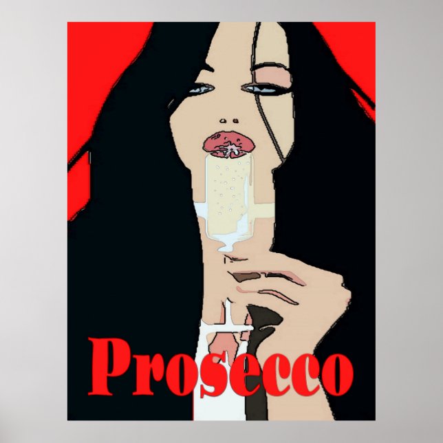 Poster de Vinho de Estilo Moderno, Prosecco (Frente)