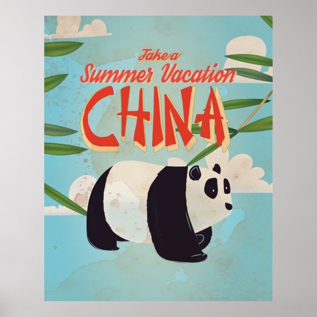 Poster de Vintage China Panda Vacage (Frente)