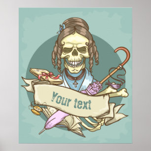 Poster de Vintage Skull personalizável