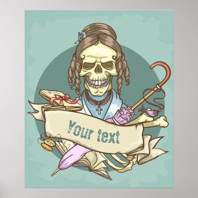 Poster de Vintage Skull personalizável (Frente)
