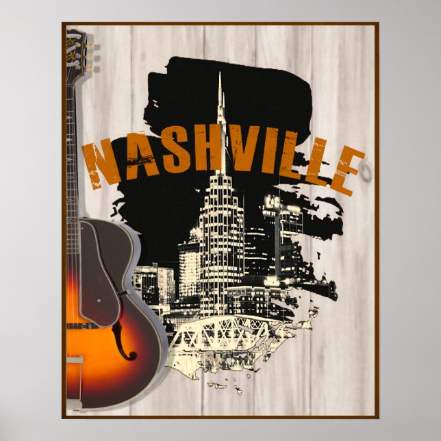 Poster de Violão Acústico de Nashville (Frente)