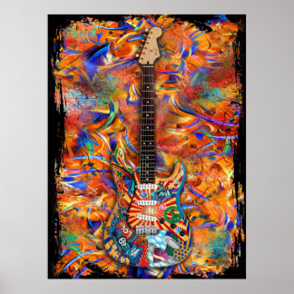 Poster de Violão Elétrico de Pintura Personalizada
