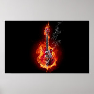 Poster de Violão Flaming