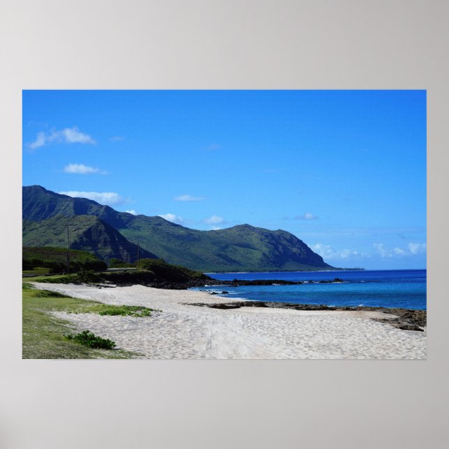 Poster de Vista Cênica da Costa do Havaí (Frente)