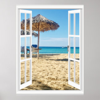Poster de Vista de Janela de Sandy Beach e Sea