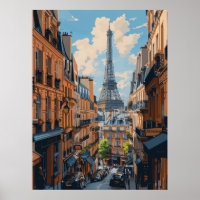 Poster de Vista Panorâmica Torre Eiffel Paris