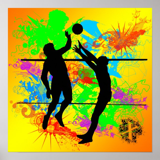 Desenho de Mulher jogando volei [download] - Designi