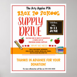 Poster de volta à arrecadação de fundos do drive de supri