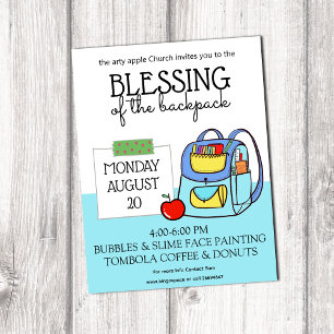 Poster de volta à bênção da escola da igreja das trou