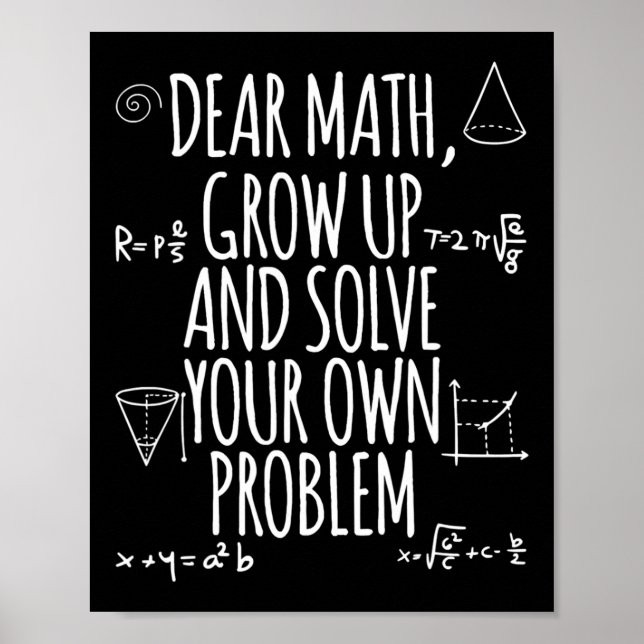 Poster De Volta À Citação De Matemática Para Meninas Adol (Frente)