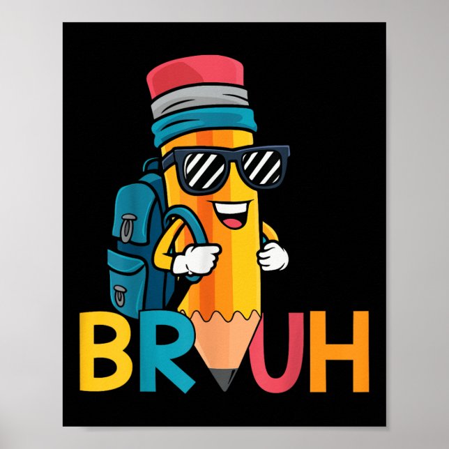 Poster De Volta à Escola Bruh Dabbing Lápis Meninos Prime (Frente)