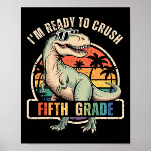 Poster De Volta à Escola Dinossauro Menino Estou Pronto P