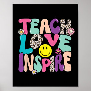 Poster De Volta À Escola Ensinar Amor Inspira Professores