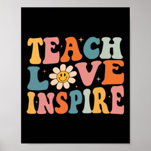 Poster De Volta À Escola Ensinar Amor Inspira Professores
