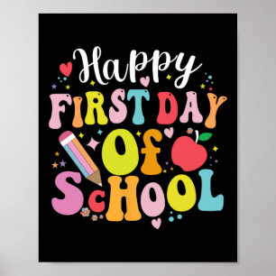 Poster De Volta À Escola Estudante Feliz Primeiro Dia De