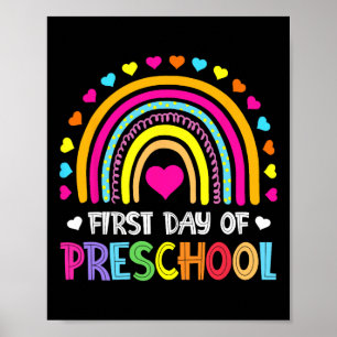 Poster De Volta À Escola Feliz Primeiro Dia Da Pré-Escola
