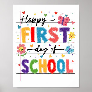 Poster De Volta à Escola Feliz Primeiro Dia de Aula Menin