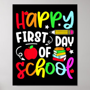Poster De Volta À Escola Feliz Primeiro Dia De Professore