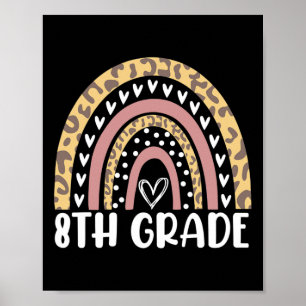 Poster De Volta À Escola Leopardo Rainbow 8º Grau Profess