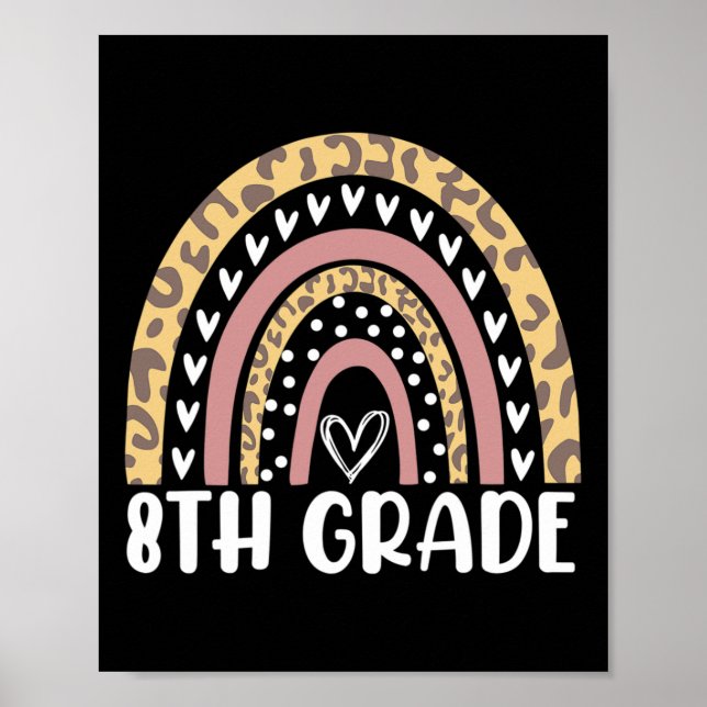 Poster De Volta À Escola Leopardo Rainbow 8º Grau Profess (Frente)