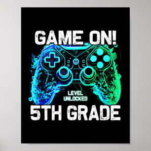 Poster De Volta à Escola Meninos do 5º Ano Gamer Primeiro