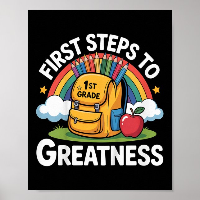 Poster De Volta À Escola Para Crianças, Meninas, Estudant (Frente)