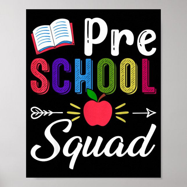 Poster De volta à escola pré-k professor aluno pré-escola (Frente)