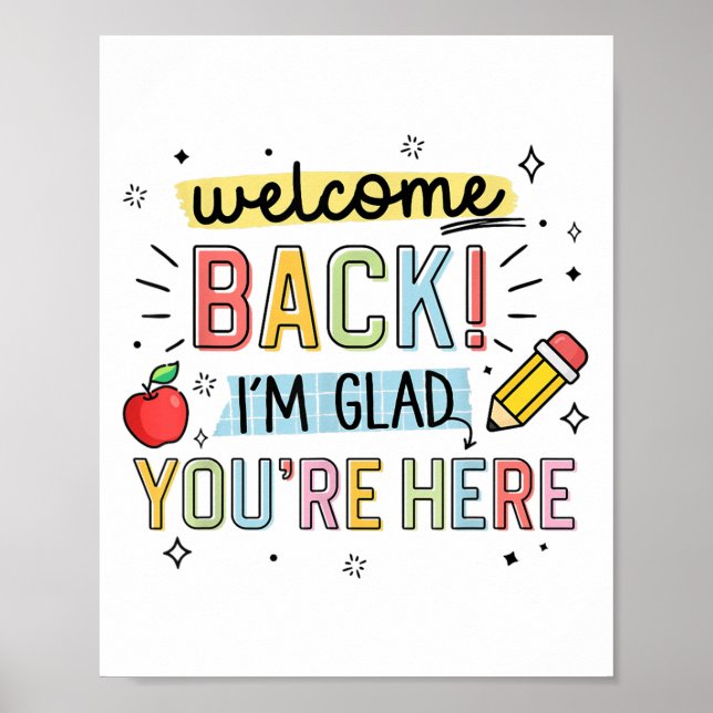 Poster De Volta À Escola Professor Bem-Vindo De Volta Est (Frente)