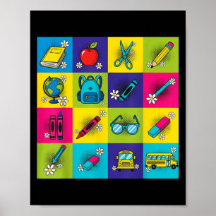 Poster De Volta À Escola Professora Estudantes Homens Mul