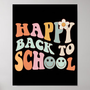 Poster De Volta À Escola, Retrô Vintage Primeiro Dia De S