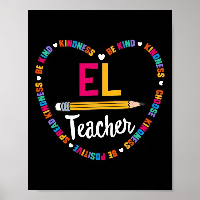 Poster De volta à Escola Teacher EL English Learning Squa (Frente)