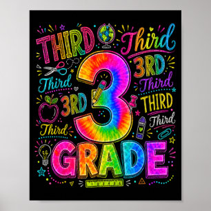 Poster De volta à escola terceira gravata escolar colorid