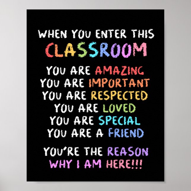 Poster De Volta Ao Professor Escolar Quando Você Entra Aq (Frente)