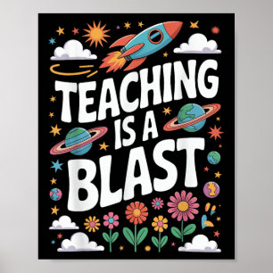 Poster De Volta às Aulas Divertido Ensinar é uma Explosão
