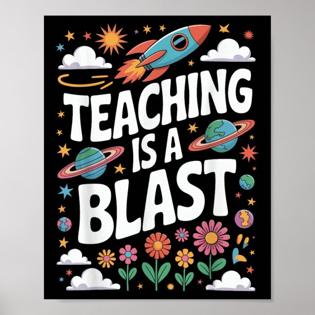 Poster De Volta às Aulas Divertido Ensinar é uma Explosão (Frente)