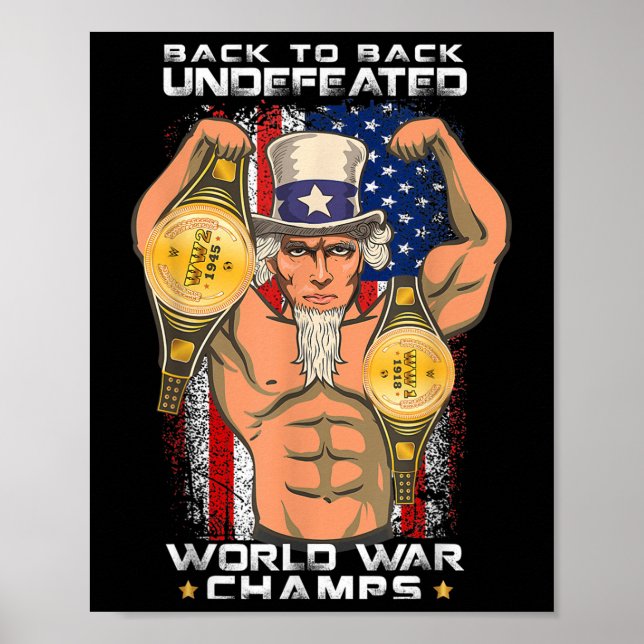 Poster De Volta Para Trás A Inderrotados Campeões Da Guer (Frente)