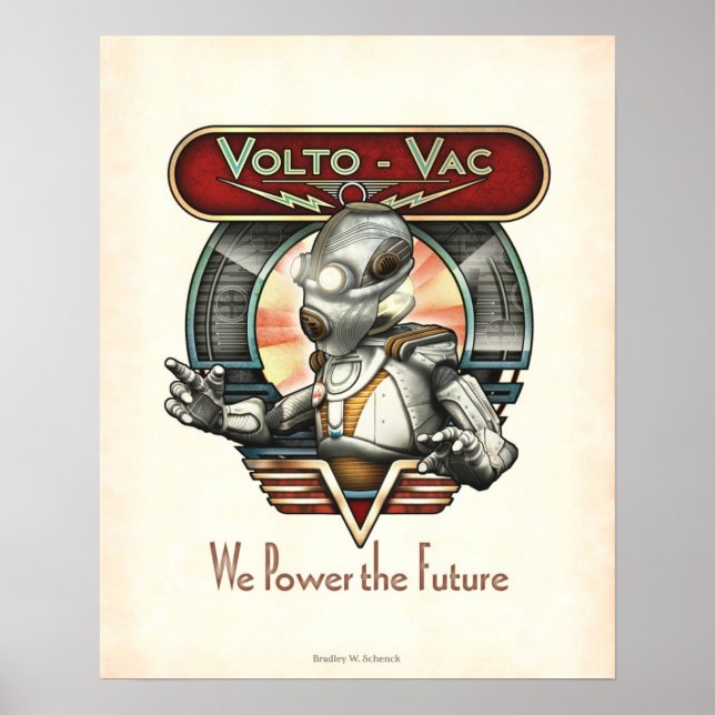 Poster de Volto-Vac Retro Robot (16x20") (Frente)