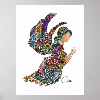 Poster de Voo Anjo em Branco