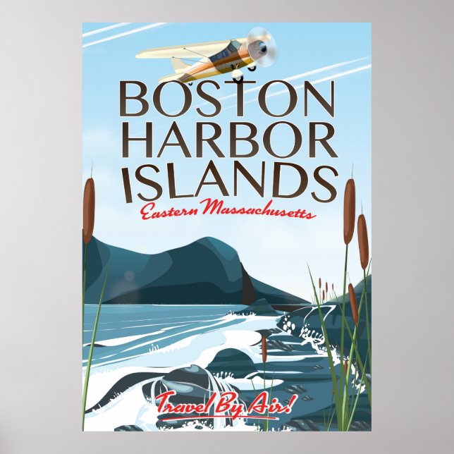 Poster de Voo de Massachusetts em Boston Harbor (Frente)