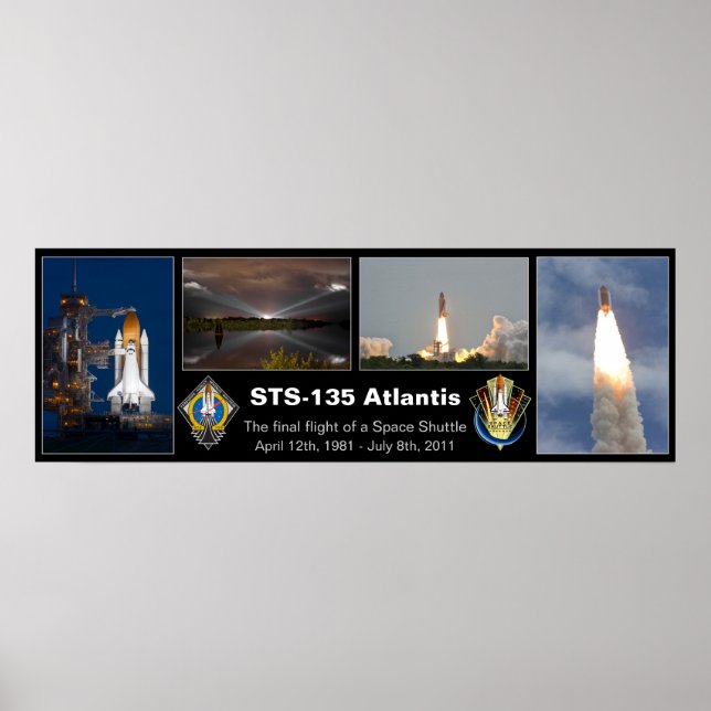 POSTER de voo final STS-135 Atlantis (Frente)