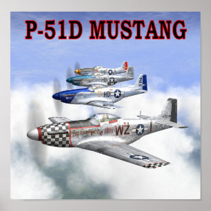 Poster DE VOO P-51 MUSTANG