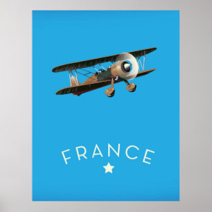Poster de voo vintage da França