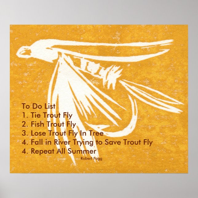 poster de Voo Wet "Yellow Midge Trout Fly To Do Li (Frente)