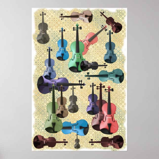 Poster de wallpaper violino multicolor (Frente)